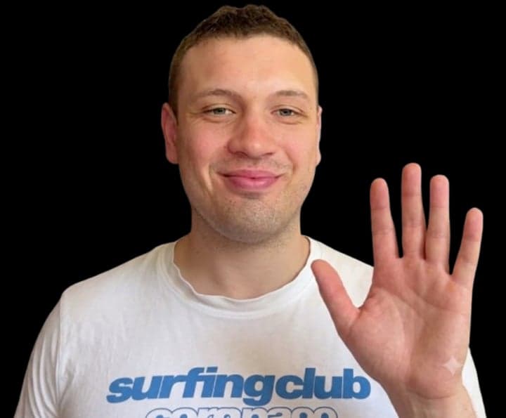 Erlend, your Norwegian teacher, waving hello